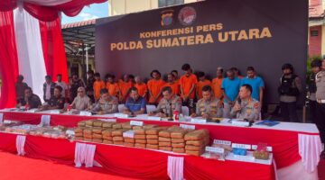 Konferensi Pers Polda Sumut, Pengungkapan Narkotika Polres Sergai Yang Dilaksanakan Di Polres Tebingtinggi