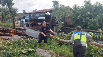 Apresiasi Masyarakat, Tindakan Polres Sergai Gerak Cepat Jaga Situasi Lalulintas Bersihkan Pohon Tumbang