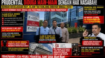 Diduga Permainkan Hak Nasabah, Prudential Kembali Disorot: Klaim Kecelakaan 4 Tahun Mandek, Alasan Berubah-Ubah Picu Kecurigaan Publik