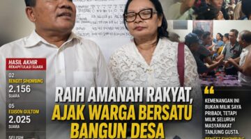 Benget Sihombing Menang Pilkades Tanjung Gusta 2026, Ratusan Warga Rayakan Kemenangan di Posko Pemenangan
