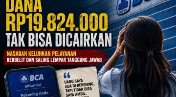 Dana Rp19.824.000 Tertahan, Nasabah Pertanyakan Kepastian Pelayanan dan Penyelesaian Rekening Terblokir