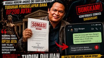 Lempar Tuduhan ke Publik, Kini Bungkam Saat Disomasi! Kuasa Hukum Andro Oki Minta Pembuktian