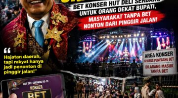 BET Konser HUT Deli Serdang untuk Orang Dekat Bupati? Warga Tanpa BET Hanya Bisa Menonton dari Samping Panggung dan Pinggir Jalan