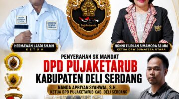 Penyerahan SK Mandat DPD Pujaketarub Deli Serdang, Nanda Apriyan Syahwal Siap Perkuat Persatuan Antarsuku