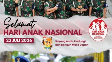 Denpom XIV/4 Makassar Semarakkan Hari Anak Nasional 2026 dengan Pesan Perlindungan Anak dan Penguatan Karakter Generasi Penerus Bangsa