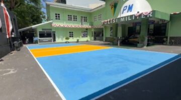 Denpom XIV/4 Makassar Percantik Lapangan Voli, Ciptakan Fasilitas Olahraga yang Bersih, Aman, dan Representatif